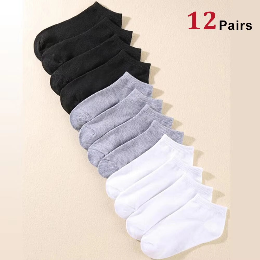 10 Pairs of Men'S/Women'S Boat Socks, Plain Color, anti Odor, Summer Ankle Socks, Casual and Breathable Low Waisted Socks