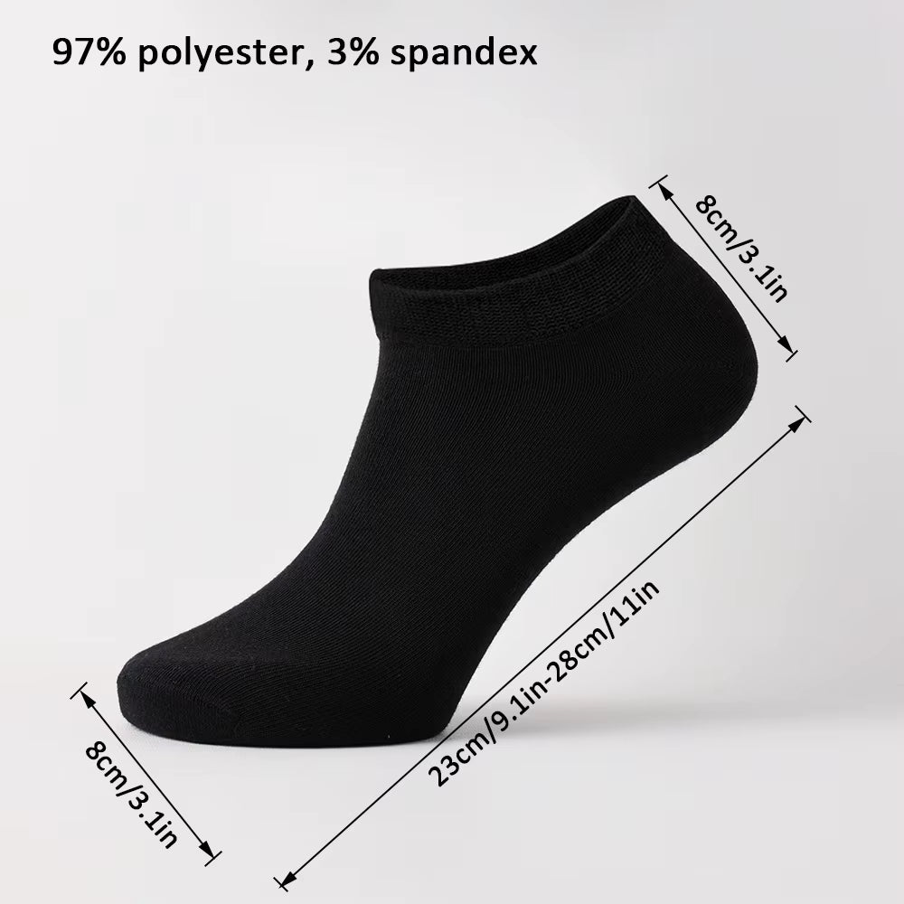 10 Pairs of Men'S/Women'S Boat Socks, Plain Color, anti Odor, Summer Ankle Socks, Casual and Breathable Low Waisted Socks